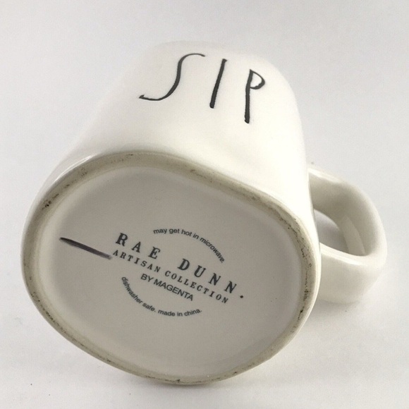 RAE DUNN White Ceramic SIP Mug by Magenta Large Letter new - Picture 3 of 6